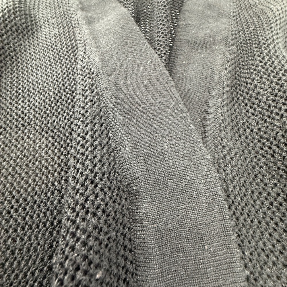 Chicos Black Open Knit Mesh Cardigan Single‎ Snap Button Sz2 - Picture 10 of 10